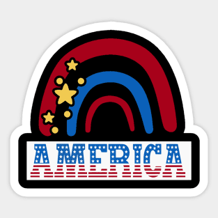 America Rainbow Sticker